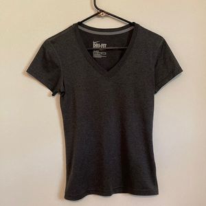 Nike Dri Fit Gray/Black V-Neck Shirt Regular Fit Size XS